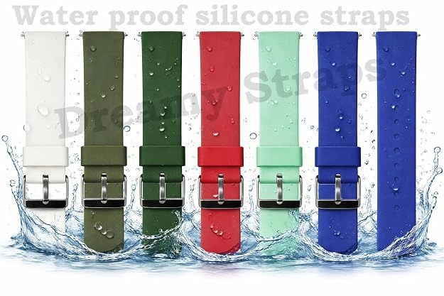 Image of DREAMY DESIGNS 18mm Soft Silicone Waterproof Breathable Watch Strap Metal Buckle Replacement for Men & Women - PACK OF 1
