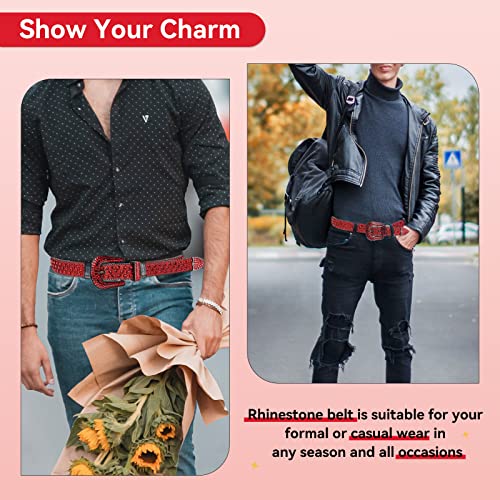 Men Women Rhinestone Belt Luxury Strap Leather Sparkle Studded Belts Western Bling Bling Diamond Cowboy Belts 5