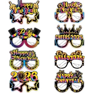Happy New Year’s Eve Glasses 2026 – Pack Of 16 | New Year’s Eve Party Supplies 2026 | Happy New Year Glasses 2026, Happy New Year Decorations 2026 | New Year’s Glasses, New Year’s Eve Decorations