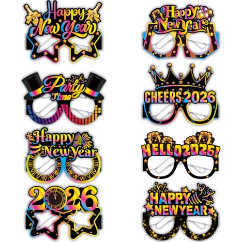 Happy New Year’s Eve Glasses 2026 - Pack Of 16 | New Year’s Eve Party Supplies 2026 | Happy New Year Glasses 2026, Happy New Year Decorations 2026 | New Year’s Glasses, New Year’s Eve Decorations