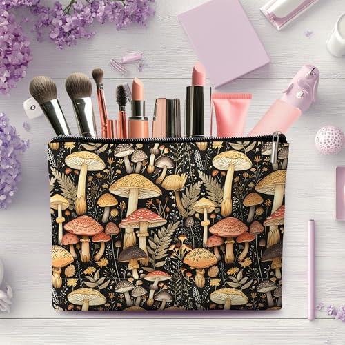 Mushroom Gifts for Women Makeup Bag, Gifts for Mushroom Lovers Organizer Bag. 10x7 Inches2