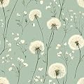 BKSTICK Dandelion Floral Peel and Stick Wallpaper Green Self Adhesive Removable Vinyl Wallpaper Botanical Floral Watercolor Boho Accent Wall for Bedroom Living Room Nursery 17.7" X 118"