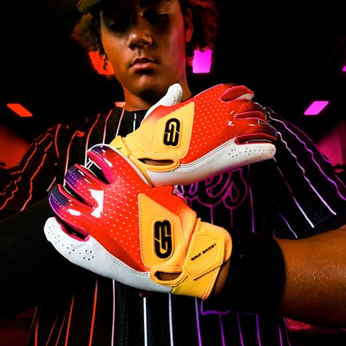 Grip Boost Baseball Batting Gloves with Boost Plus Leather – Adult and Youth Sizes for Men and Youth Players (Sunset, X-Large) — view 6