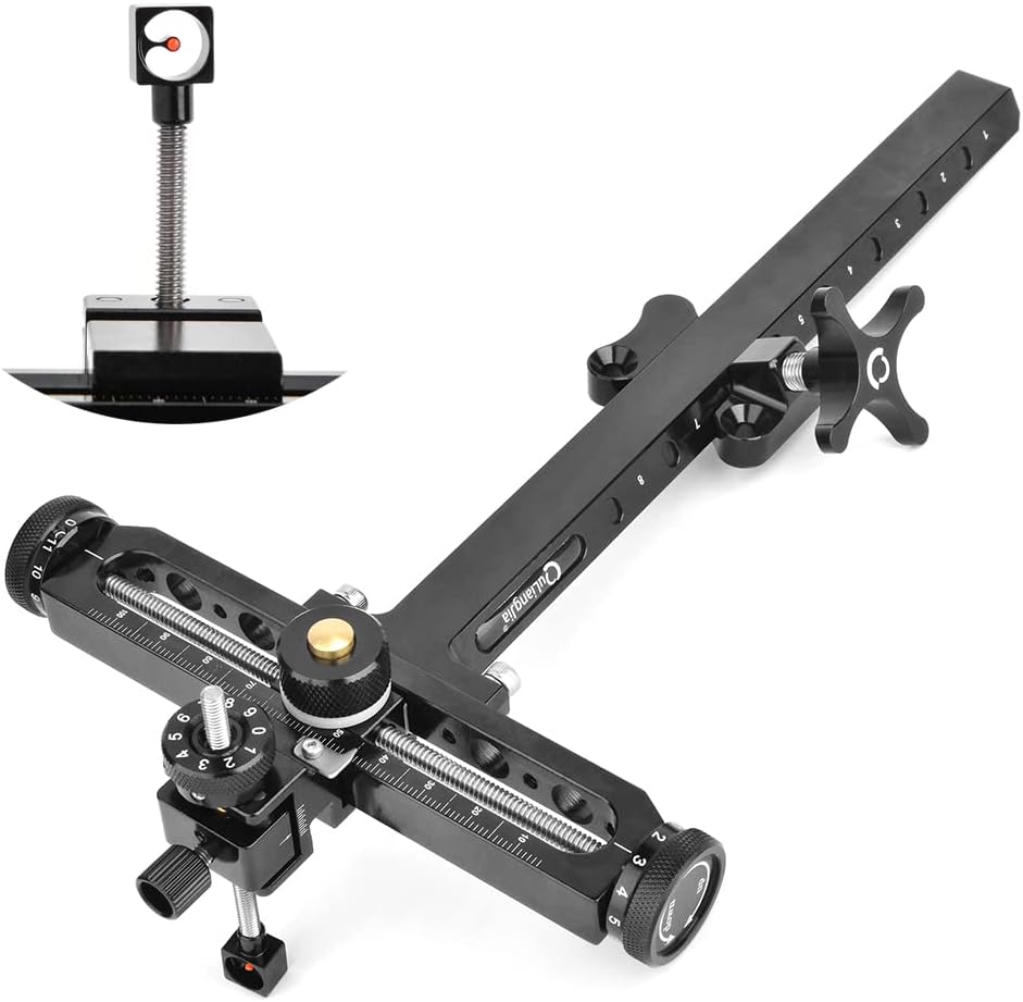 ZSHJGJR Archery Recurve Bow Sight T Shape Shooting Target Sights Quick Adjustment with Ring & Single Fiber Optical Pin Sight for Competition Olympic Style Hunting Practice Range for Right-Handed