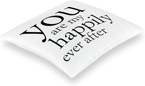 Miniatura 3 de Funda de almohada decorativa de 18.0 x 18.0 in, con cita inspiradora You are My Happily Ever After, para decoración del sofá del hogar