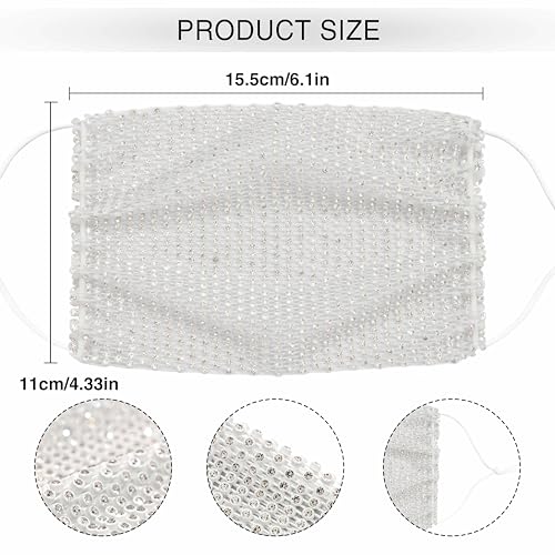 Image of Auriviz Sparkly Rhinestone Face Mask for Women Masquerade Glitter Bling Face Mask Christmas Party