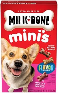 Milllk Bones Flavor Snacks Mini Dog Biscuits, Flavored Crunchy Dog Treats, Pet Food Flavor, 3 Tasty Flavors: Beef, Chicken...