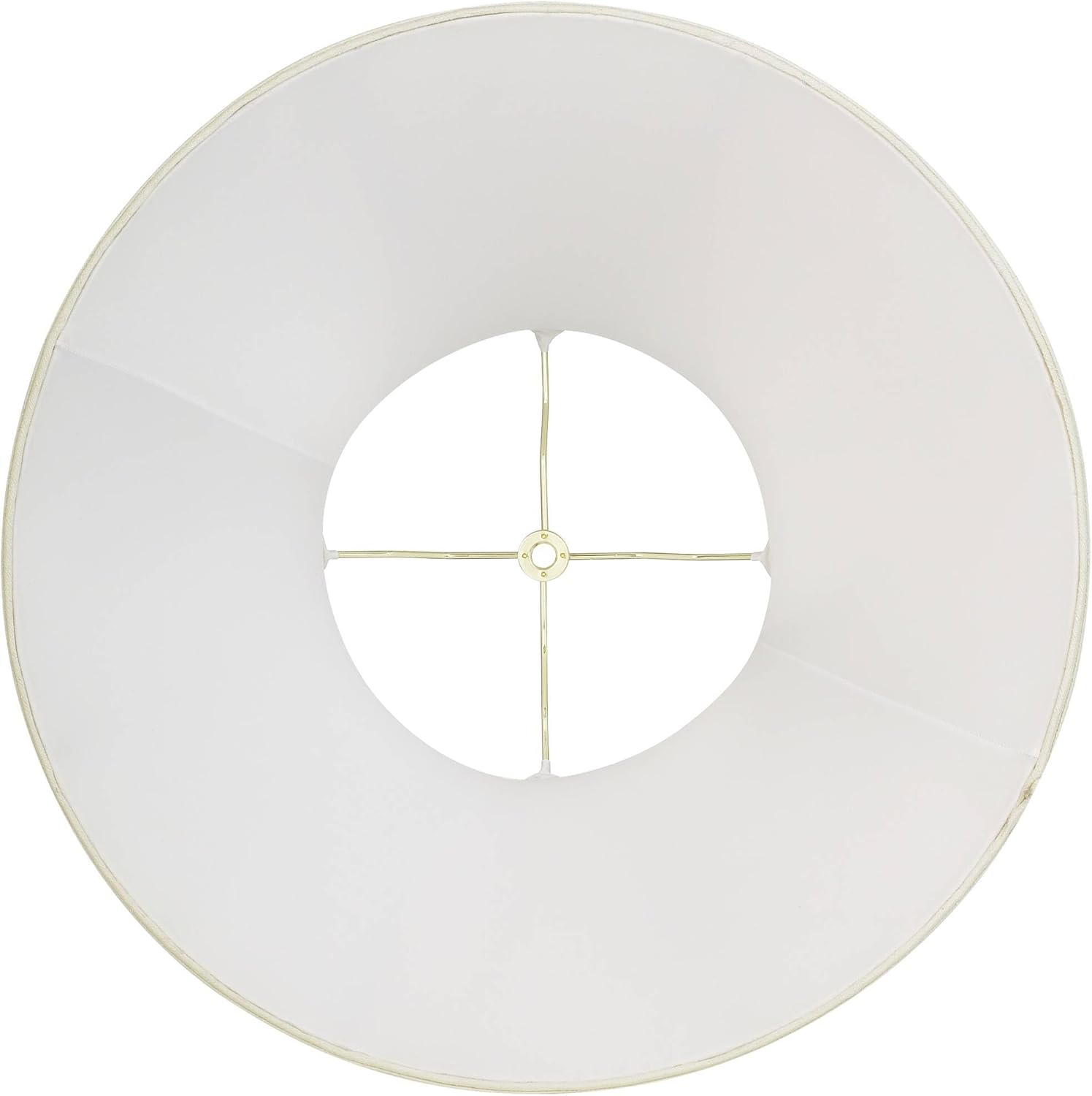 Creme Fabric Large Bell Lamp Shade with Gold Lace Trim 9" Top x 18" Bottom x 13" High (Spider) Replacement with Harp and Finial - Imperial Shade