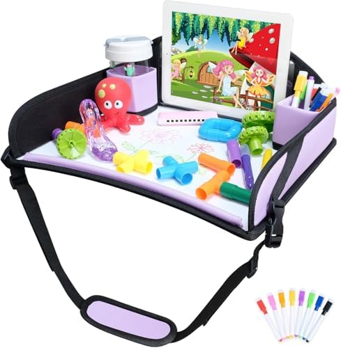 COOLBEBE Kids Travel Tray for Car Seat, Road Trip Activities, Pur...