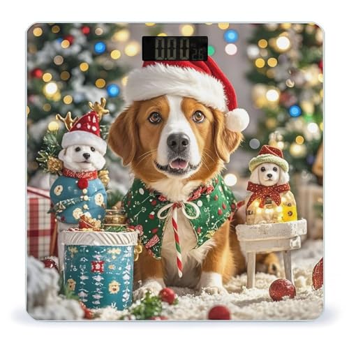 Báscula Digital Merry Christmas Dog de Vidrio Templado miniatura 1