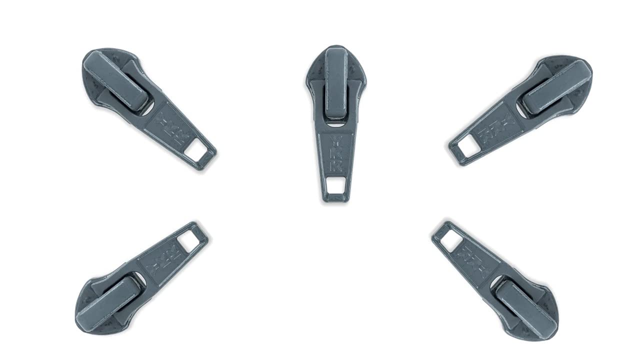 Curseur YKK #5 de rechange pour fermeture éclair de veste gris foncé lot de 5