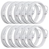 UltraPoE 10ft Cat 6 Ethernet Cable 10-Pack, 10G Support Cat7 Cat8 Network, 550Mhz 24AWG RJ45 LAN Patch Cord White for Mac, Modem, PC, Router, Laptop(White)