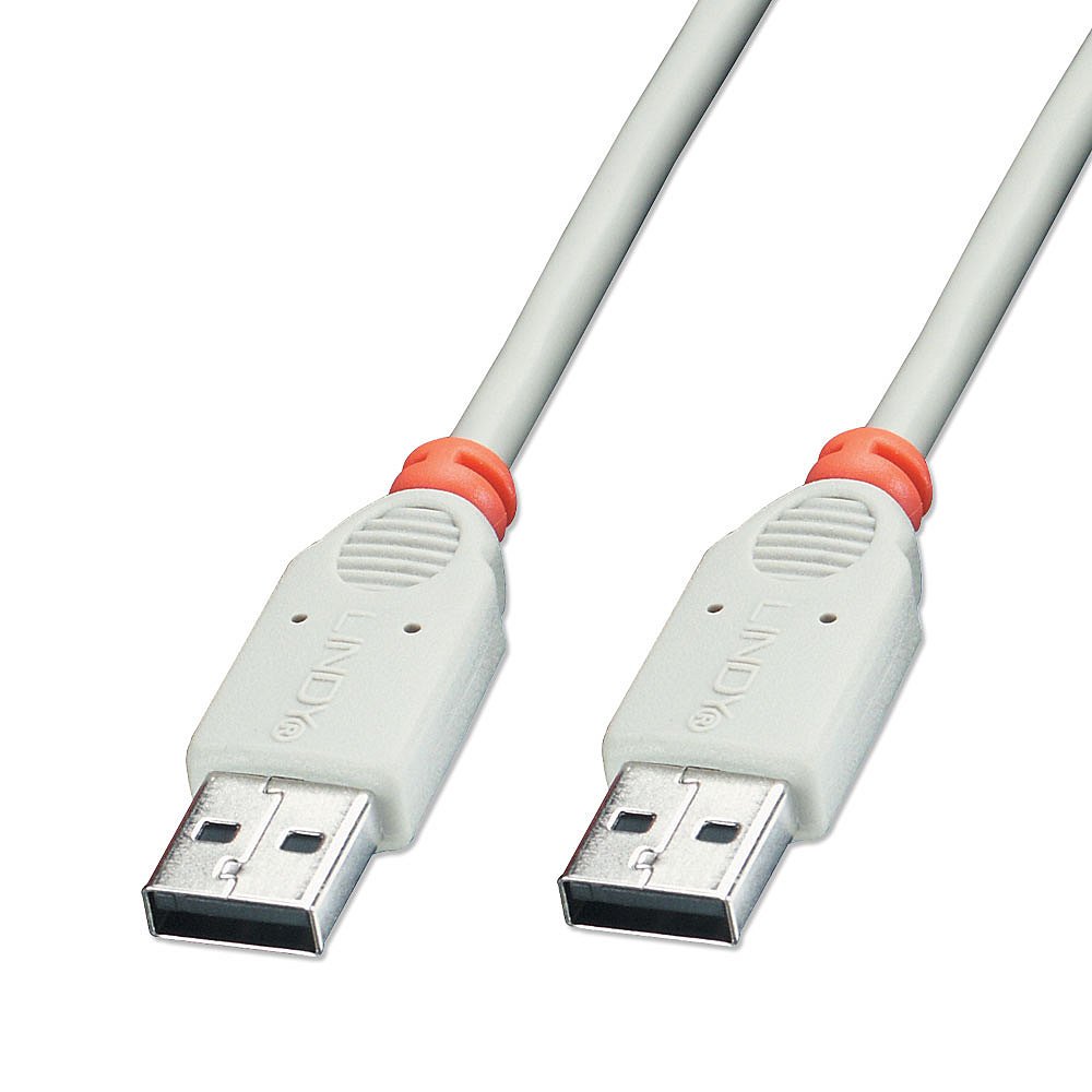Lindy 31640 Cavo USB 2.0 Tipo A/A M/M, 2 m, Grigio Chiaro