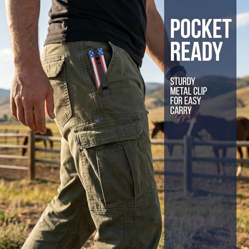 Image of EDC Utility Knife - Folding Utility Knife 2-in-1, 20 Blades, 2.3oz, Full Metal, Red & Blue for Precision Cutting, Box Opening, Everyday Carry