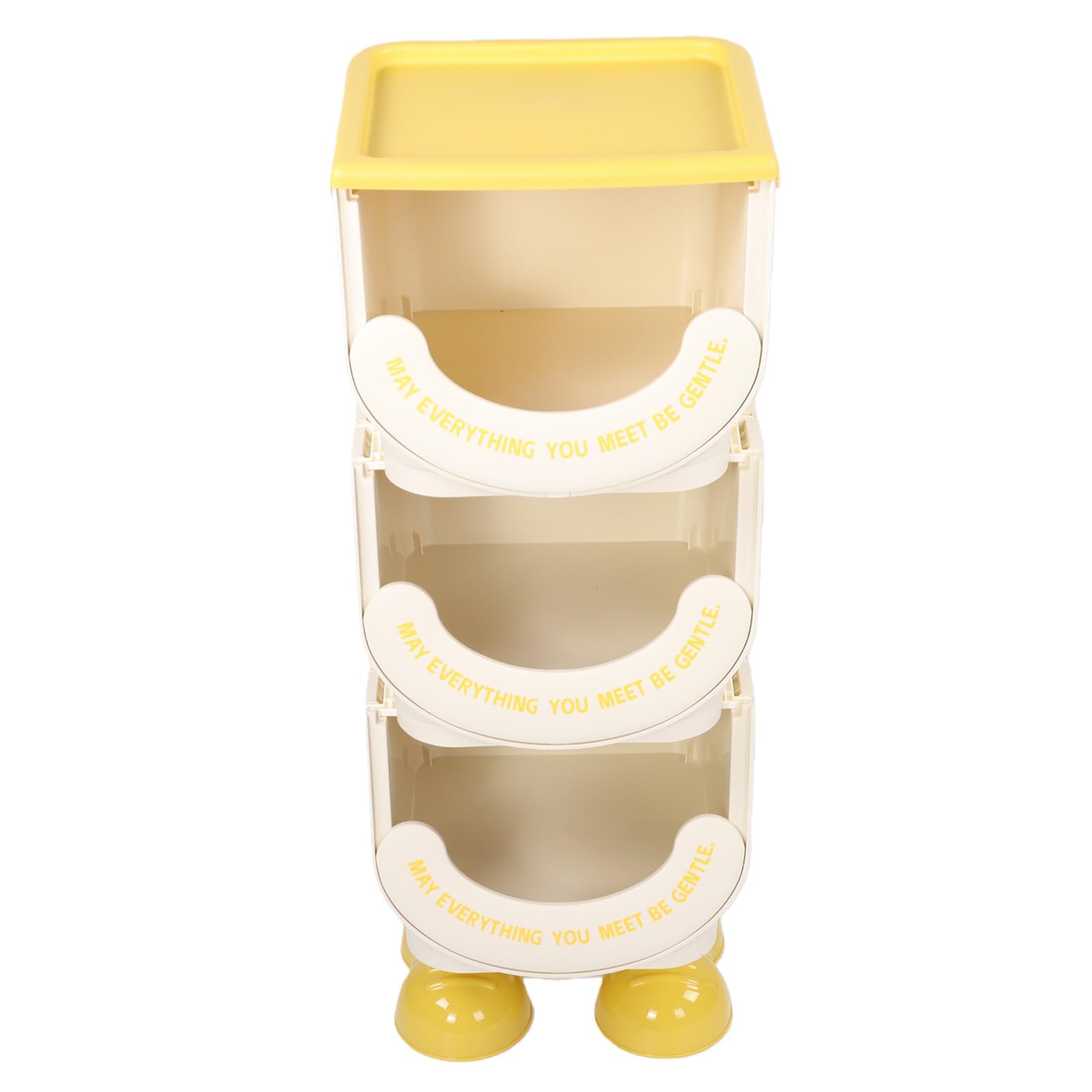 Generic Pojemniki do Przechowywania z Rysunkami, Które Można ustawiać Jeden na Drugim, do Wielofunkcyjnego Zastosowania w Kuchni w Pokoju Zabaw, Trwały, Otwarty Organizer z PP (YELLOW)