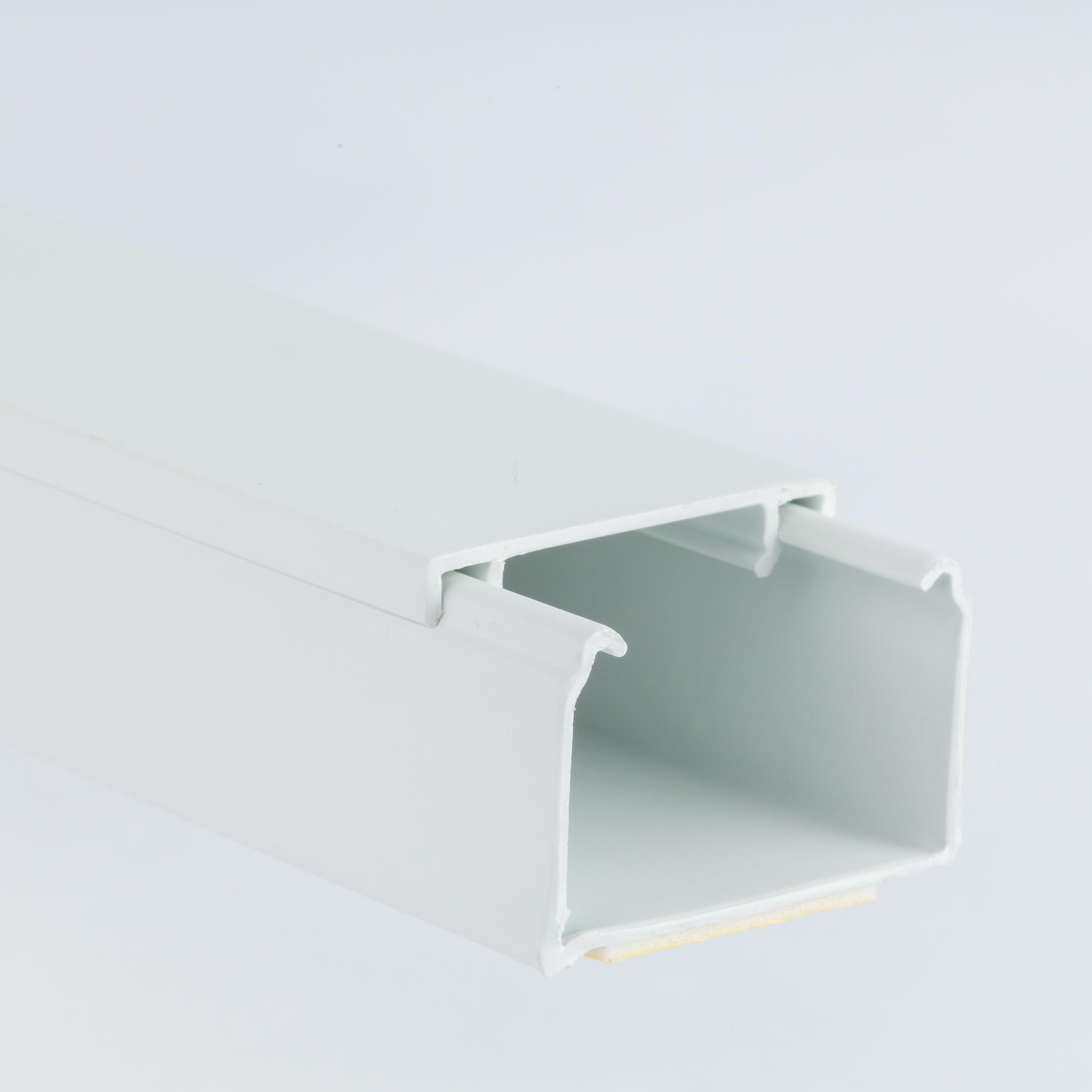 TMW Profiles 1M White PVC Wire Conduit - Mini Trunk Cable Management to Hide Single Cables (38 mm x 23.5 mm) - Self Adhesive Plastic Cover
