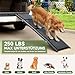 The Fellie Große Hunderampe Auto Klappbar 170CM, Hundetreppe Mit Rutschfester Teppichoberfläche Für Große, Mittlere Und Kleine Hunde, Tragbare Hunderampe Für SUV Auto & LKW, Hundetreppe Bis Zu 110KG