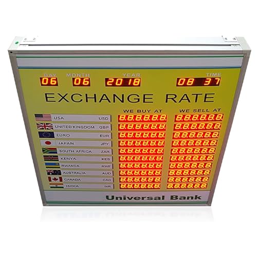 Image of Electronic Exchange Rate Display Screen,with Remote Control, Auto Time Update, for Home and Office Use