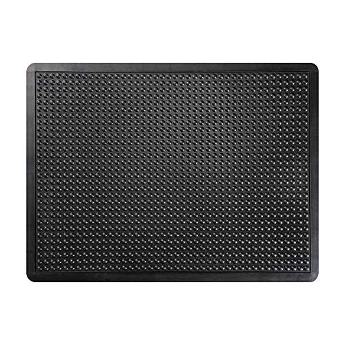 Deflecto Bubble Surface Anti-Fatigue Standing Floor Mat, Rubber, 1/2", Rectangle, Beveled Edge, 24" X 36", Black #TOP18