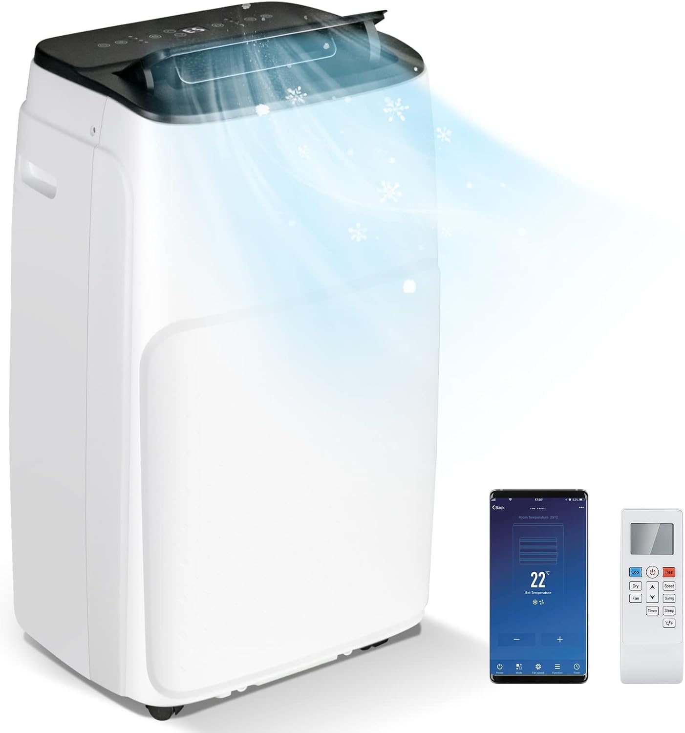 RELAX4LIFE Mobile Klimaanlage 14000BTU, Klimagerät mit Abluftschlauch