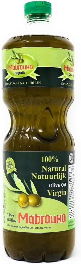 Mabrouka Moroccan Virgin Olive Oil, (34 Fl Oz / 1 Liter)