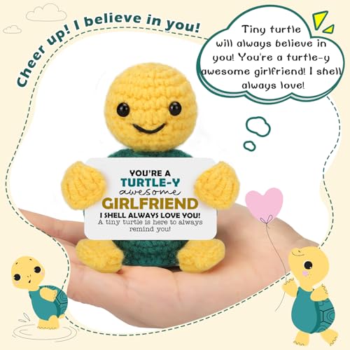 Girlfriend Gifts for Her, To My Love Birthday Anniversary Wedding Graduation Gift for Girlfriend Her from Boyfriend, Romantic I Love You Gift for Girlfriends, Handmade Positive Crochet Animals Turtle - Image 3