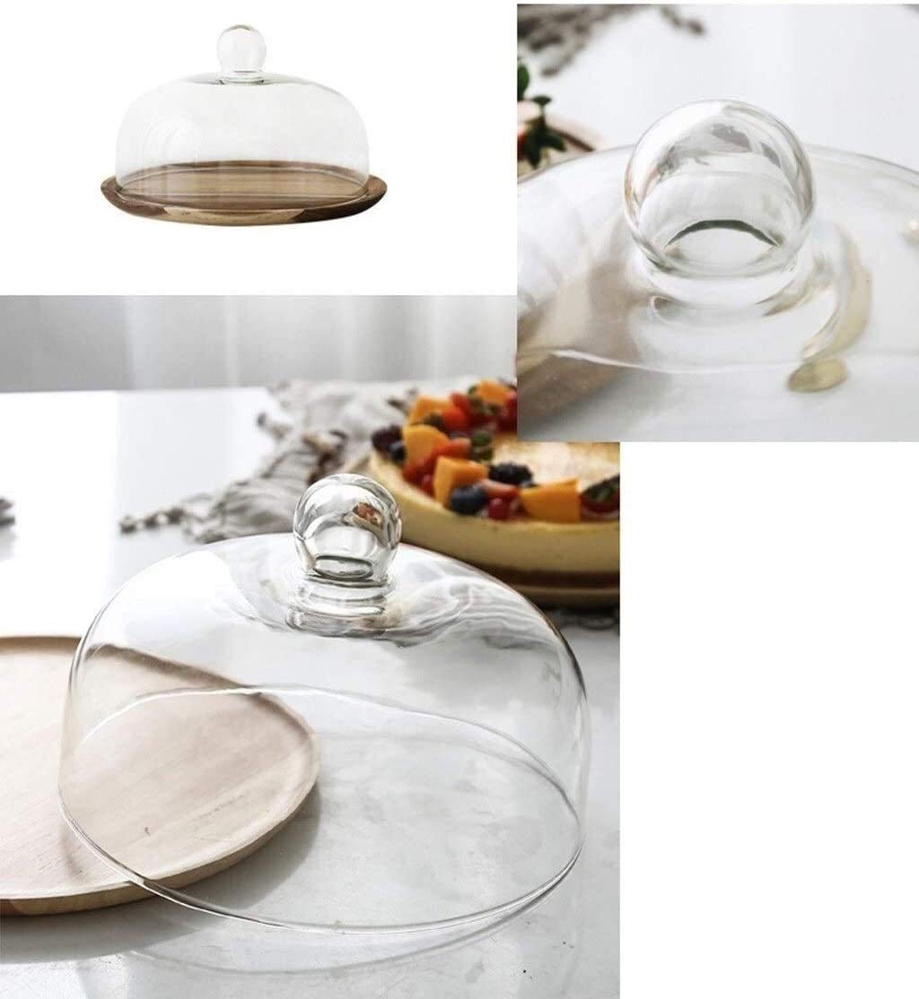 Cúpula de Cristal para Tartas (6/8/10), Redonda, Ideal para Servir Galletas, Salsas y Pasteles, Ideal para hoteles, restaurantes Occidentales y degustaciones (tamaños: 15,4 x 15,4 x 11,7 cm)