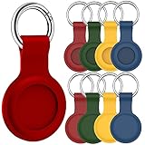 LUVSS Paquete de 4 fundas protectoras para AirTag Finder, fundas de silicona suave AirTag con llavero antiarañazos, funda para Apple Airtags - rojo/verde/amarillo/azul