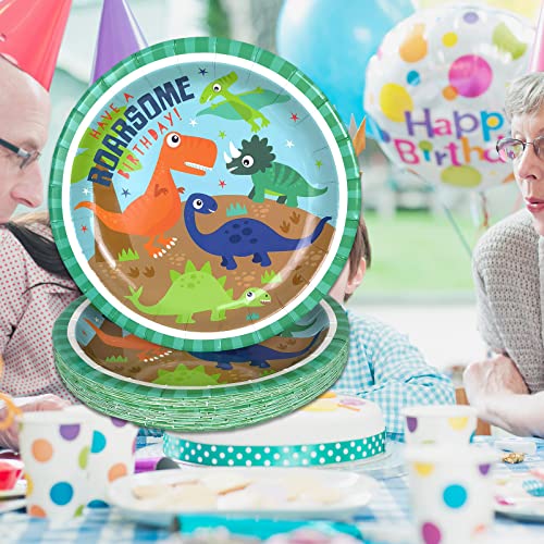 Goochoo 144 Pack Dinosaur Party Supplies Sets Severs 24 Person Including Plates Napkins Cups And Cutlery For Birthday Party #TOP7