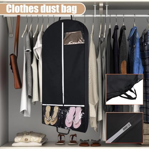 Travel Garment Bag, Large Suit and Dress Storage Organizer, Dustproof Cover with Multiple Pockets Foldable Clothing Protector for Women’s Wardrobe, Closet, Moving, and Trip Organization3