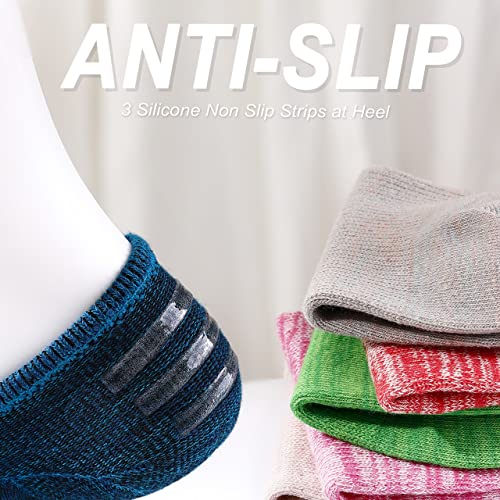 Image of IDEGG No Show Socks For Women and Men 12 Pairs Casual Low Cut Socks Anti-slid Athletic Cotton Socks with Non Slip Grip (12 Pairs- Pink Style, Women Size: 5-9)