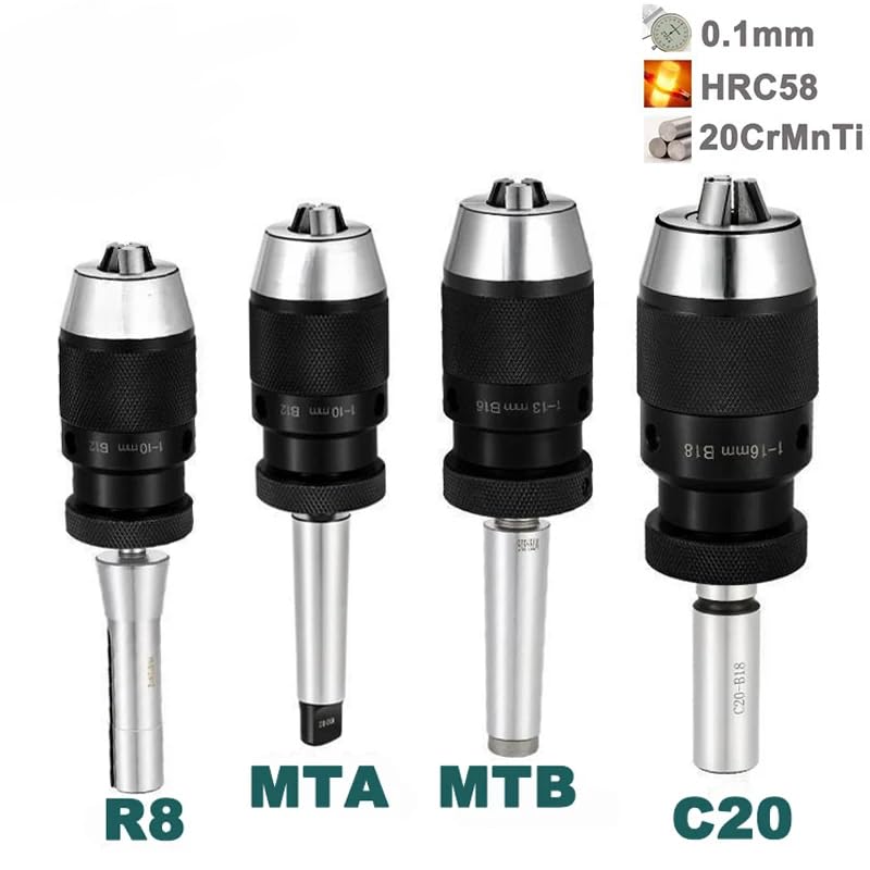 1 szt. Samozaciskowy uchwyt wiertarski Morse'a dla MT2 MT3 MT4 MT5 R8 C10 C12 C16 C20 B10 B12 B16 B18 B22(MTA1-B16 (1-13mm))