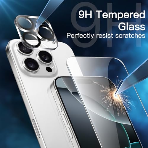 JETech 5-in-1 Matte Hülle für iPhone 16 Pro Max, Titan Weiß – Ansicht 5