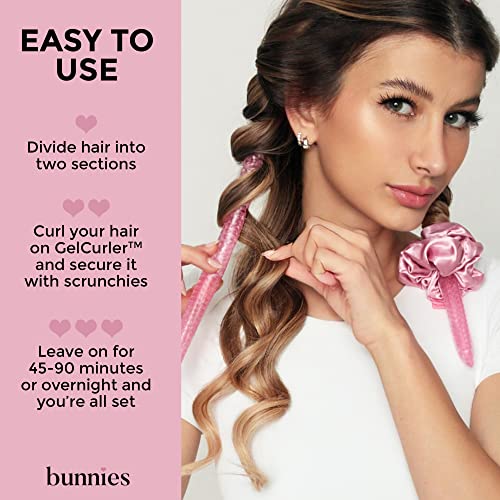 Bunnies Hair Gelcurler Express Curl Kit - Fast Acting Low Heat Hair Curler For Beautiful Damage Free Curls - Long Hair Wrap Curler - Alternative To Heatless Curlers, Soft Hair Rollers Or Curling Rod #TOP3