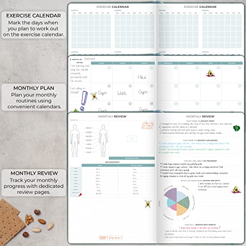 Clever Fox Meal Planner PRO – Weekly Meal Prep Journal with Grocery List & Weigh Loss Tracker – Diet, Fitness & Welness Log Book – Nutrition Diary Notebook – Lasts 12 Months, 7x10” (Aquamarine)