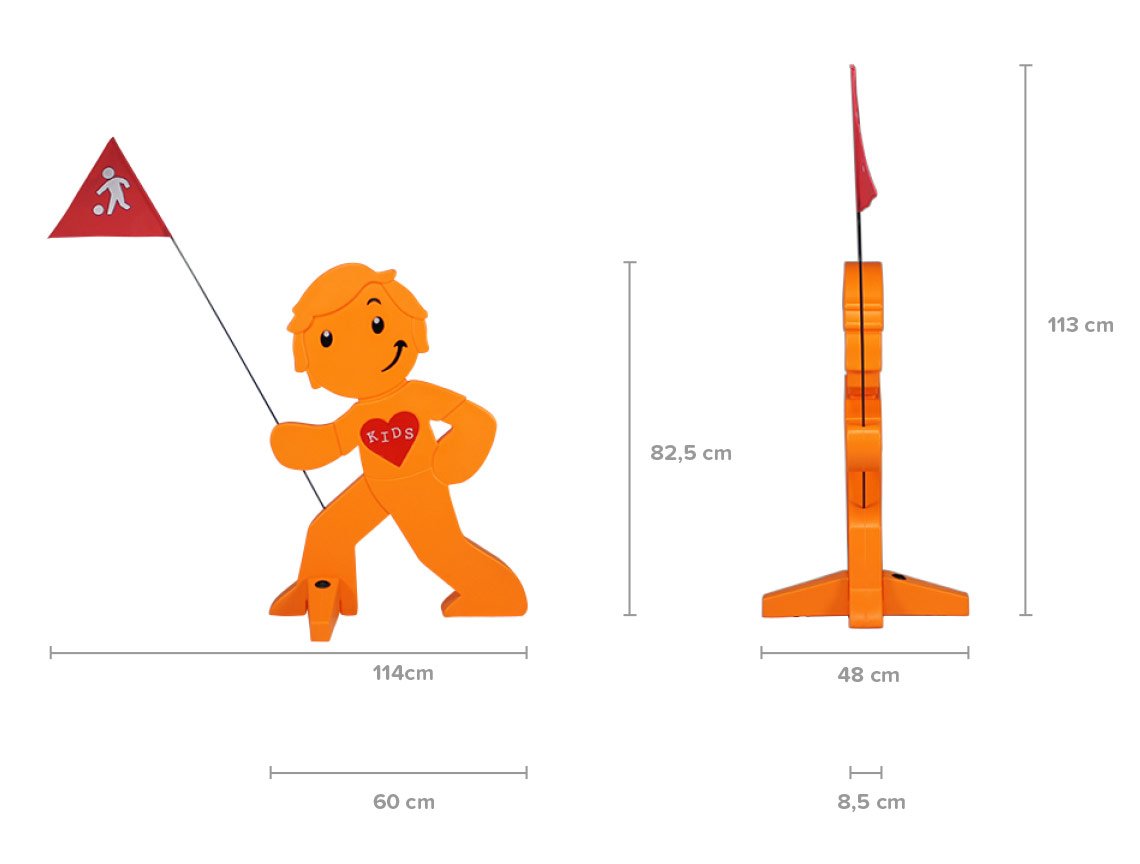 Figura de Advertencia con Bandera, indicador de Advertencia Reflectante para la Seguridad Infantil (1 Verde Y 1 Naranja.)