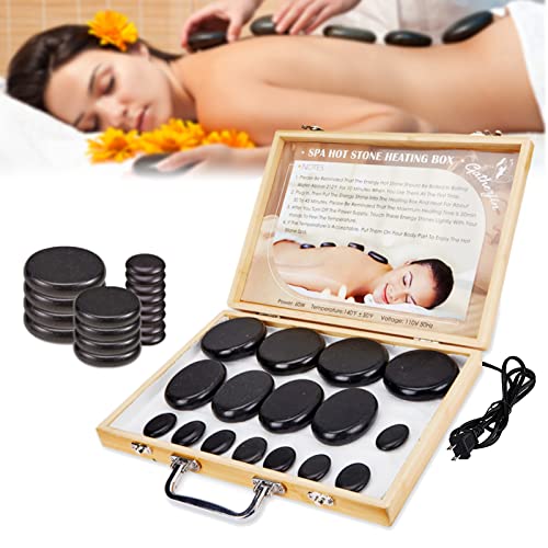 Granpay 16 Hot Stones Massage Set With Warmer,Hot Stones For Massage With Heater Kit, Electric Basalt Hot Rocks Massage Stones For Professional Or Home Spa Relaxing Healing Pain Relief #TOP2