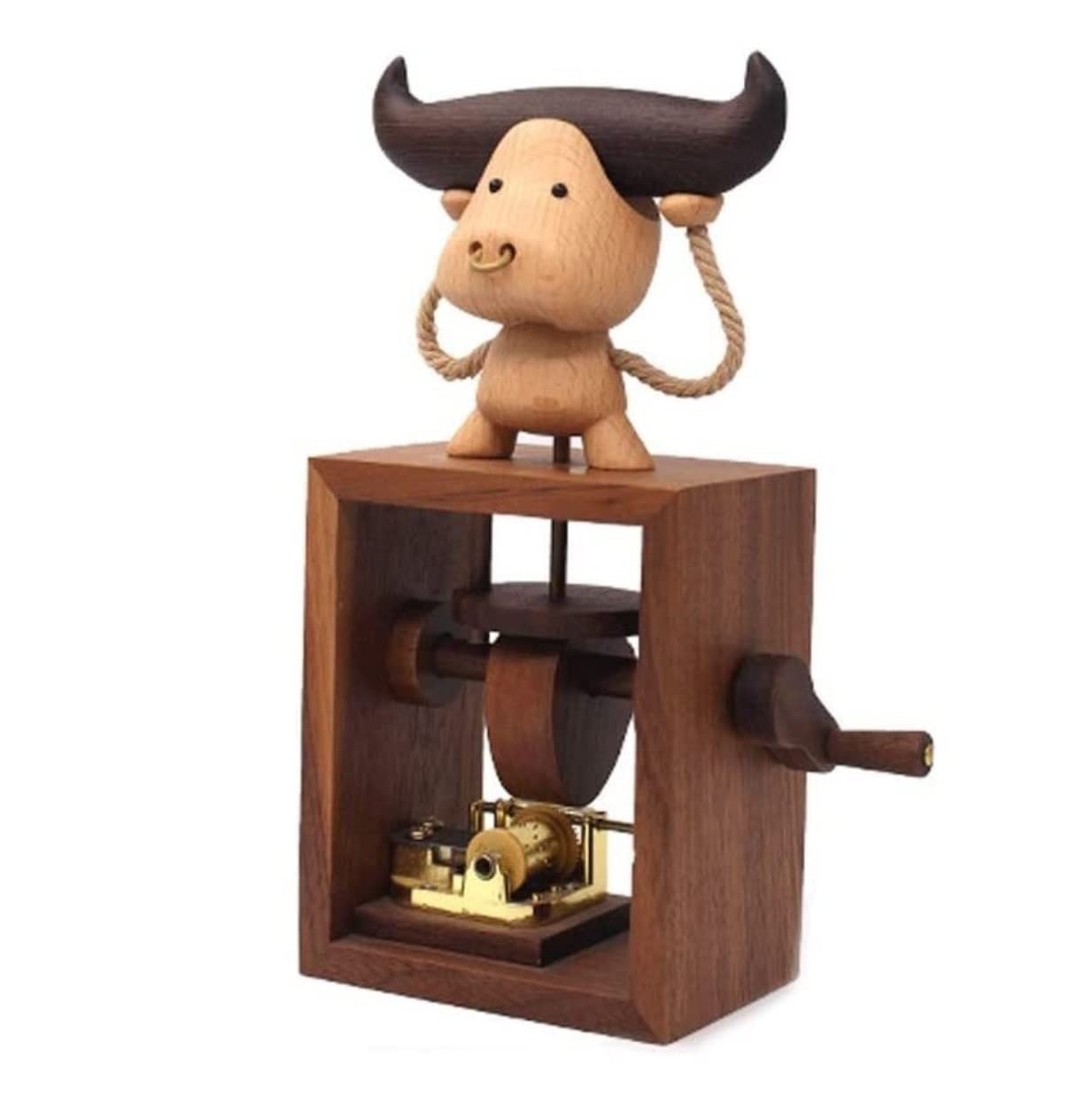 Spieluhr Musikspieluhr Handkurbel Spieluhr Holz Gravierte Spieluhr Tierform Für Geburtstag Weihnachten Musik Einschlafhilfe(Color:A)