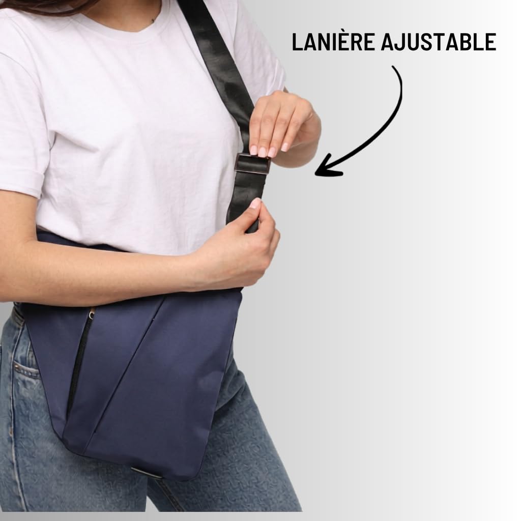 wanroy sac de voyage antivol wanroy+, Sac Banane Antivol Imperméable avec Fermetures Cachées, 3 Compartiments, Poche Téléphone Sécurisée, Bandoulière Réglable, Sac Poitrine Voyage Homme Femme