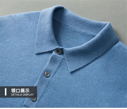 Suvoiier Men's Long Sleeve Knitted Button Up Pullover Lapel Sweater Slim Fit Pullover Casual Flip Collar Sweaters2