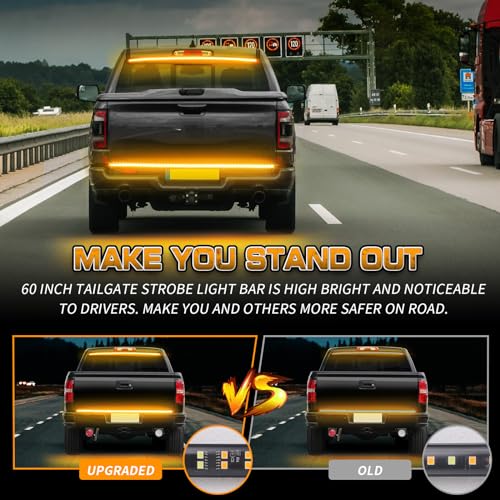 Image of XRIDONSEN 48 inch 288 LED Tailgate Strobe Lights Amber Emergency Lights
