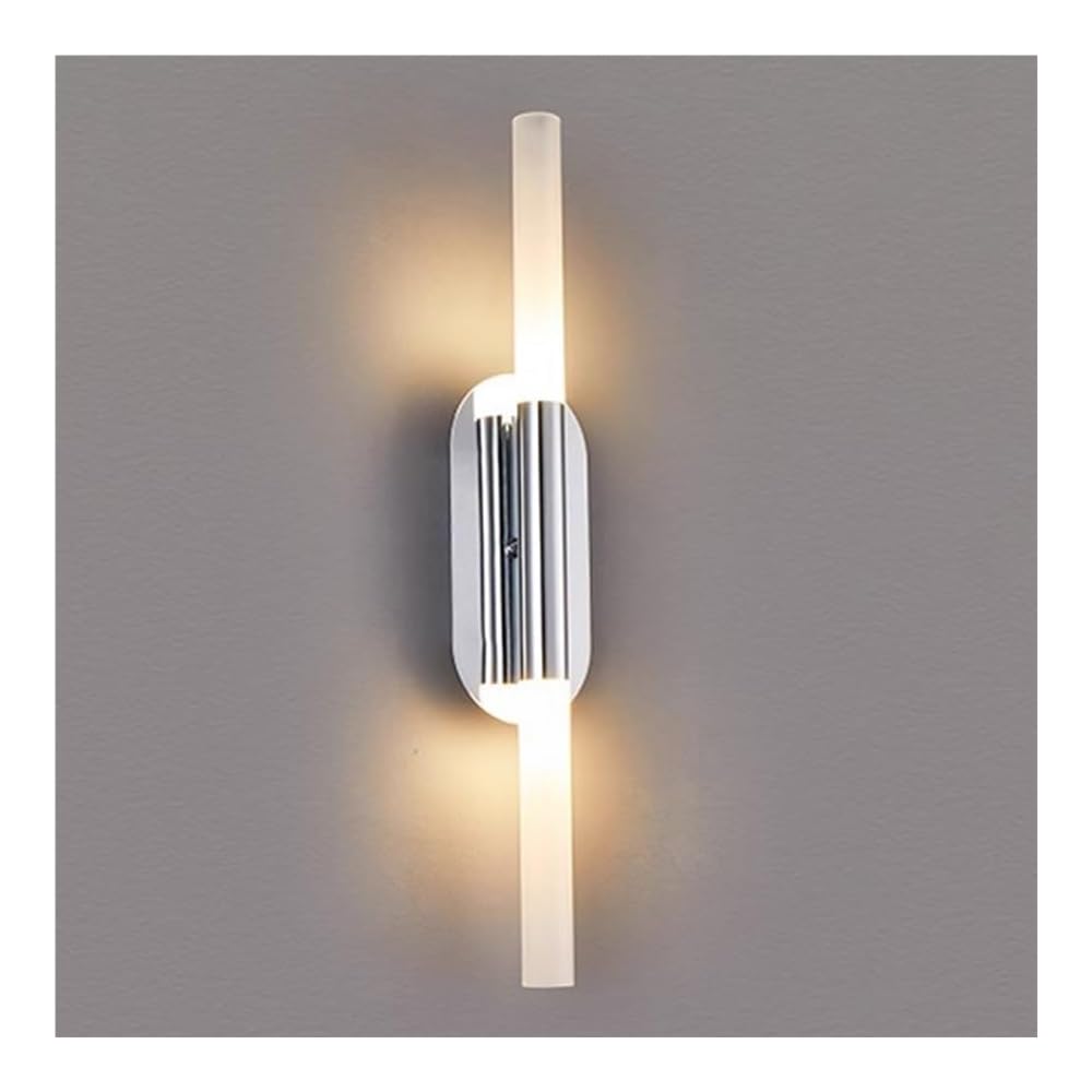 ITOSUI Modern Minimalist Linear Wall Light, 22in Long Tube Vanity Wall Sconce, Hardwired Indoor Wall Lamp Lighting Fixture for Living Room, Hallway, Bedroom, Stairs(Chrome)