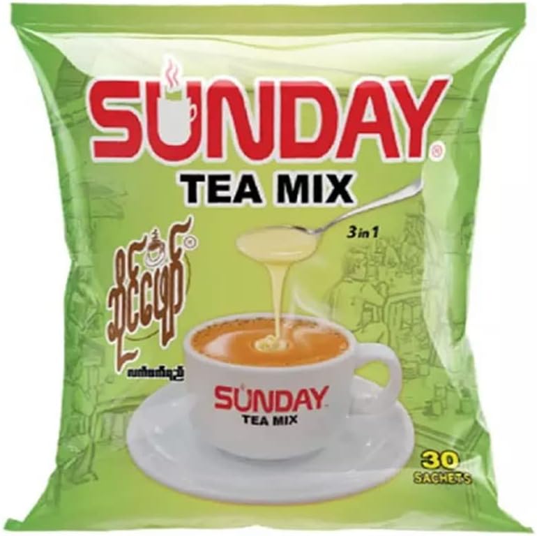 Sunday Myanmar Tea Mix 3in1 (25g x 30 Sachets) 750g (Burmese Tea Shop Style)