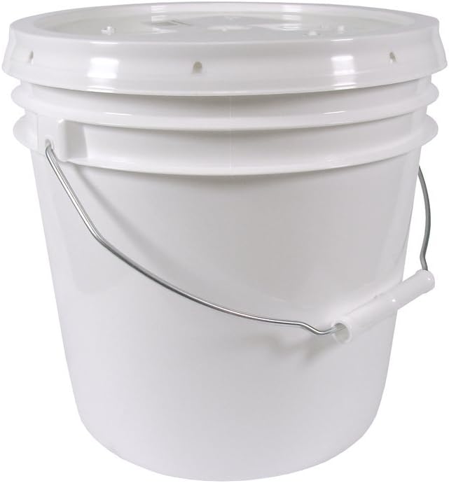 White 2 Gallon Bucket with Gasketed Lid (White (SNAP ON), 1)