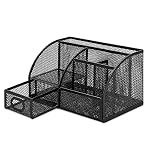 Amazon Basics Pen Holder and Desk Organizer, Office Supplies Storage Caddy, 9.1" x 5.9" x 5.5", Black - Image 5