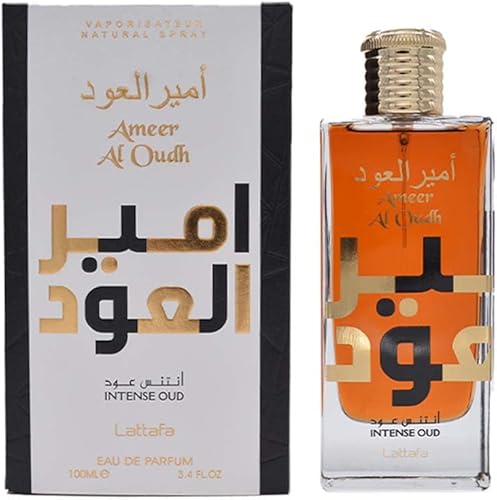 Lattafa Ameer Al Oud Intense Oud for Unisex Eau de Parfum Spray, 3.4 Ounce