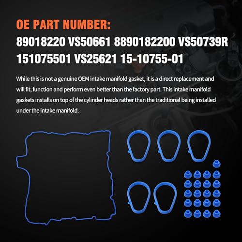 Image of HiSport Valve Cover Gasket Set VS50739R 89018220 VS50661 | Compatible with Chevy Colorado GMC Canyon Hummer H3 H3T Isuzu i-370 3.7L 2007-2012