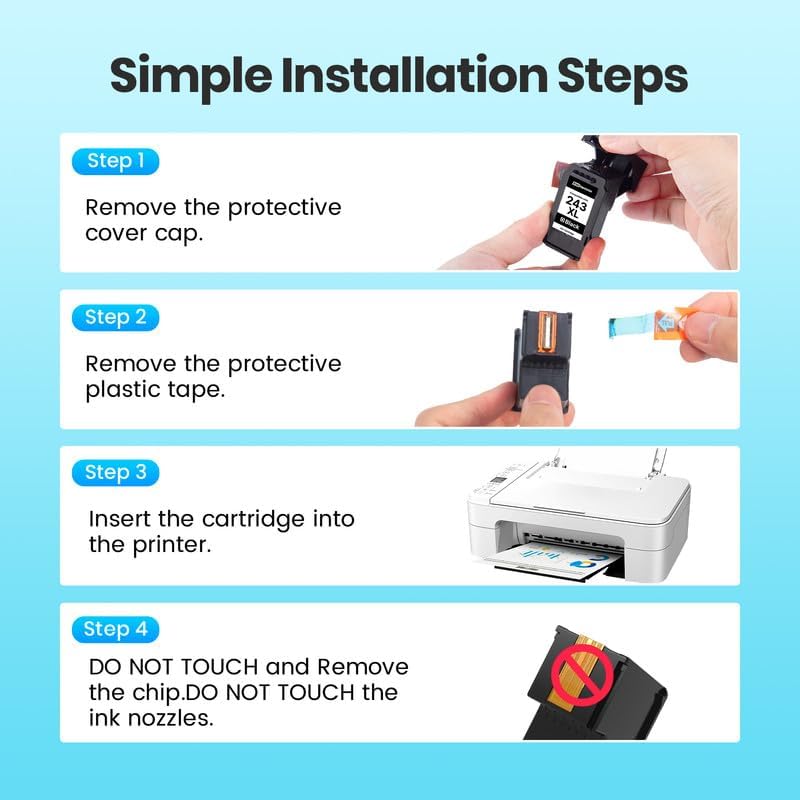 Miniatura 7 de PG-243 Cartucho de tinta negra (paquete de 2) repuesto para Canon 243 Tinta negra para Canon MG2522 Cartuchos de tinta de impresora Pixma MG2520