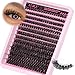 DIY Eyelash Extension Kit D-Curly Wispy Volume Lash Clusters Individual Lashes Lash Extension Kit with Lash Bond and Seal Applicator Tool for Self Application at Home (80P-280Pcs-Mix10-16mm-0.07D)