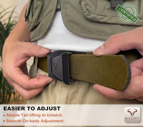 Image of BULLIANT Men Tractical Belt,Stretch Western Rigger Web Belt For Cowboy Military Heavy Duty Hiking Hunting 1.5 inch-Cut For Fit